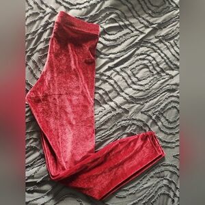 Fabletics velour red leggings, Vanessa hudgens line, full length, highwaist, xs
